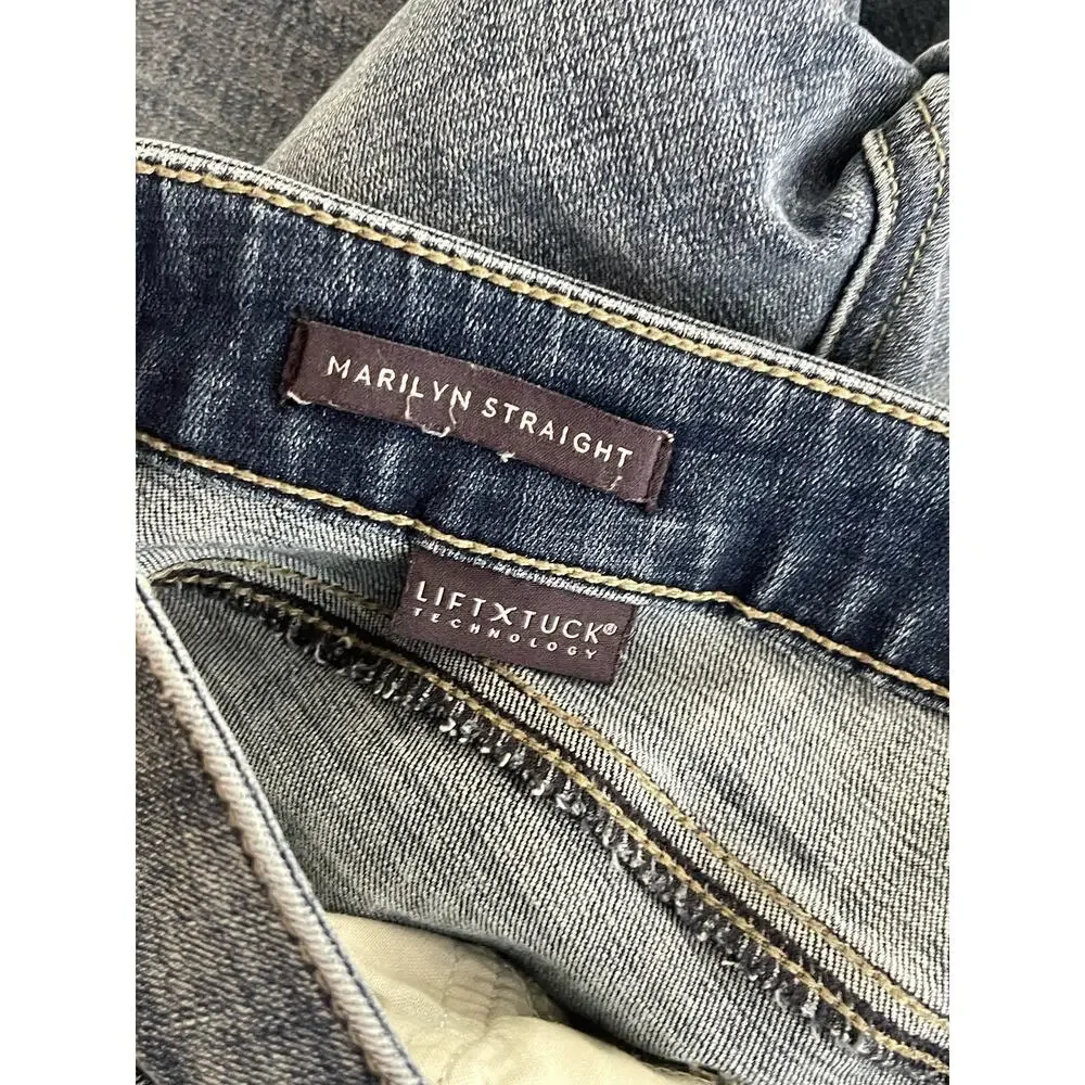 NYDJ Jeans Women's Size 2 Marilyn Straight Raw Hem Ankle Length